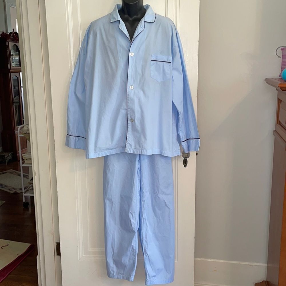 The Vermont Country Store light blue cotton‎ long sleeve pajamas